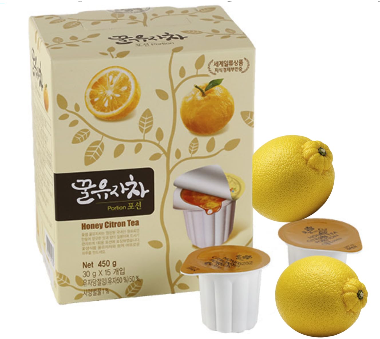 Honey Citron Tea Portion Cups Just Add Hot Water Individual Capsule 30gx15 Made in KOREA 꿀유자차