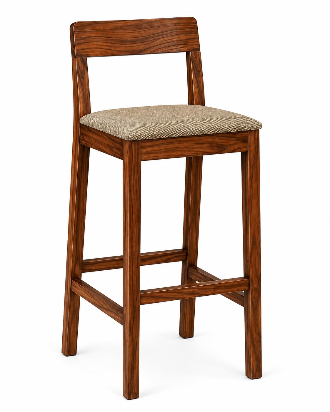 ODEJIA Sheesham Wood Bar Chair for Office | Counter Chair With Cushion (Natural)-picture-25