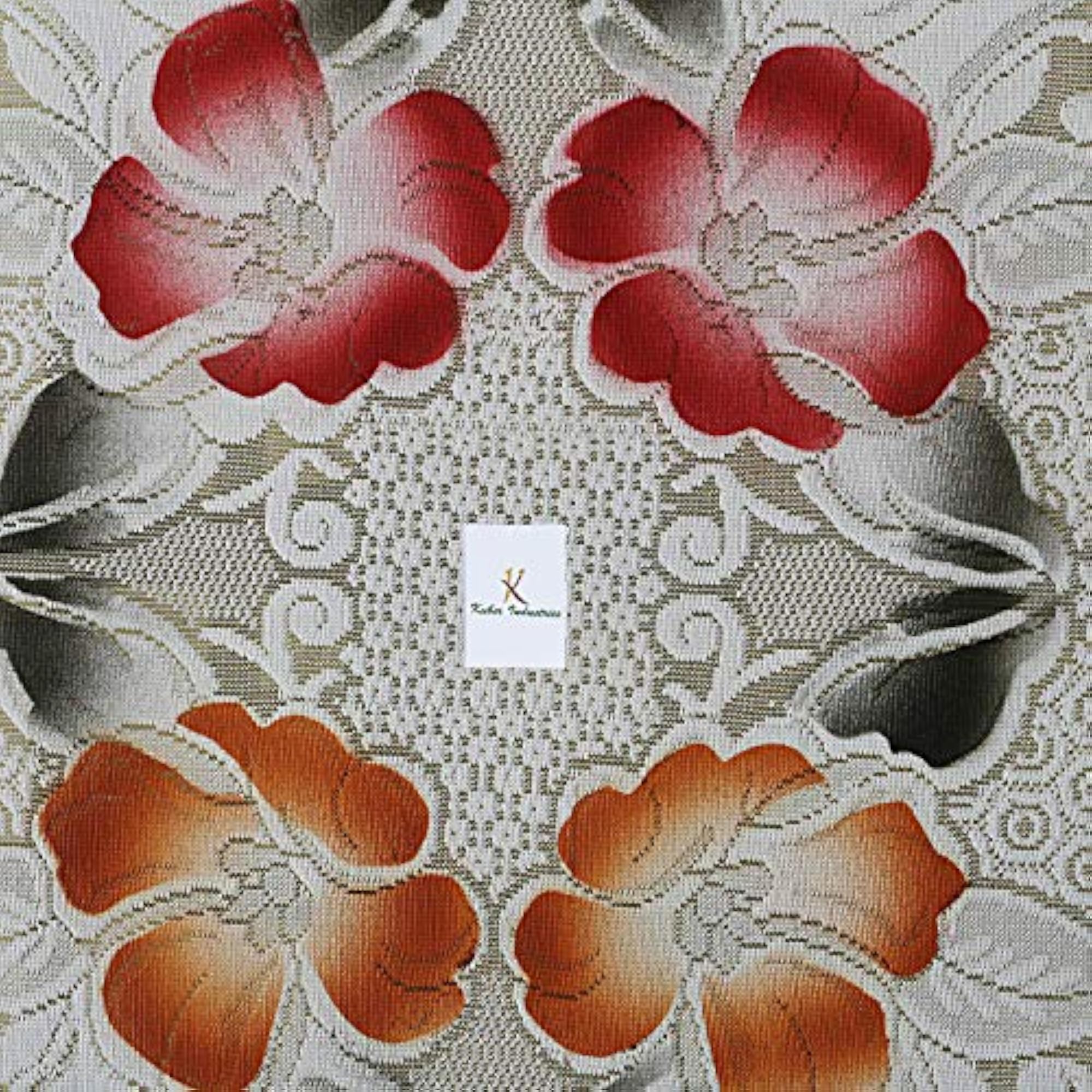 Floral Cotton Center Table Cover for 4 Seater, Cream