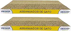 Kit 2 Arranhadores de Gato em Papelão Ondulado Anti Estresse Aparência de Madeira