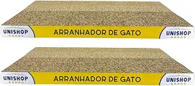 Kit 2 Arranhadores de Gato em Papelão Ondulado Anti Estresse Aparência de Madeira