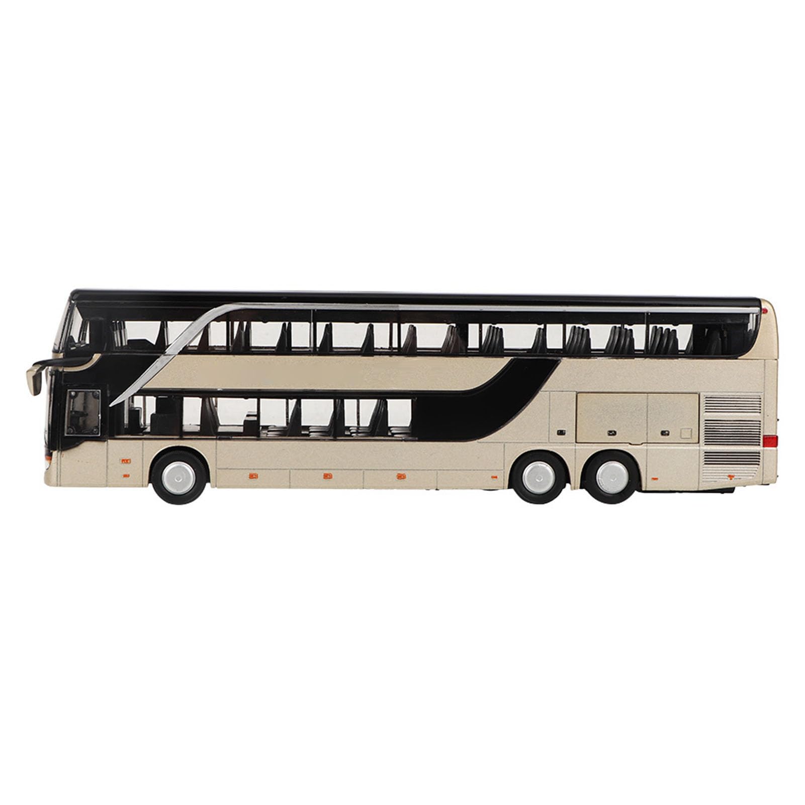 Naroote Modèle de Bus électrique à Double étage en Alliage 1:32, Jouet Résistant aux Chutes, Musique LED pour Enfants, Modèle de Voiture (Gold)