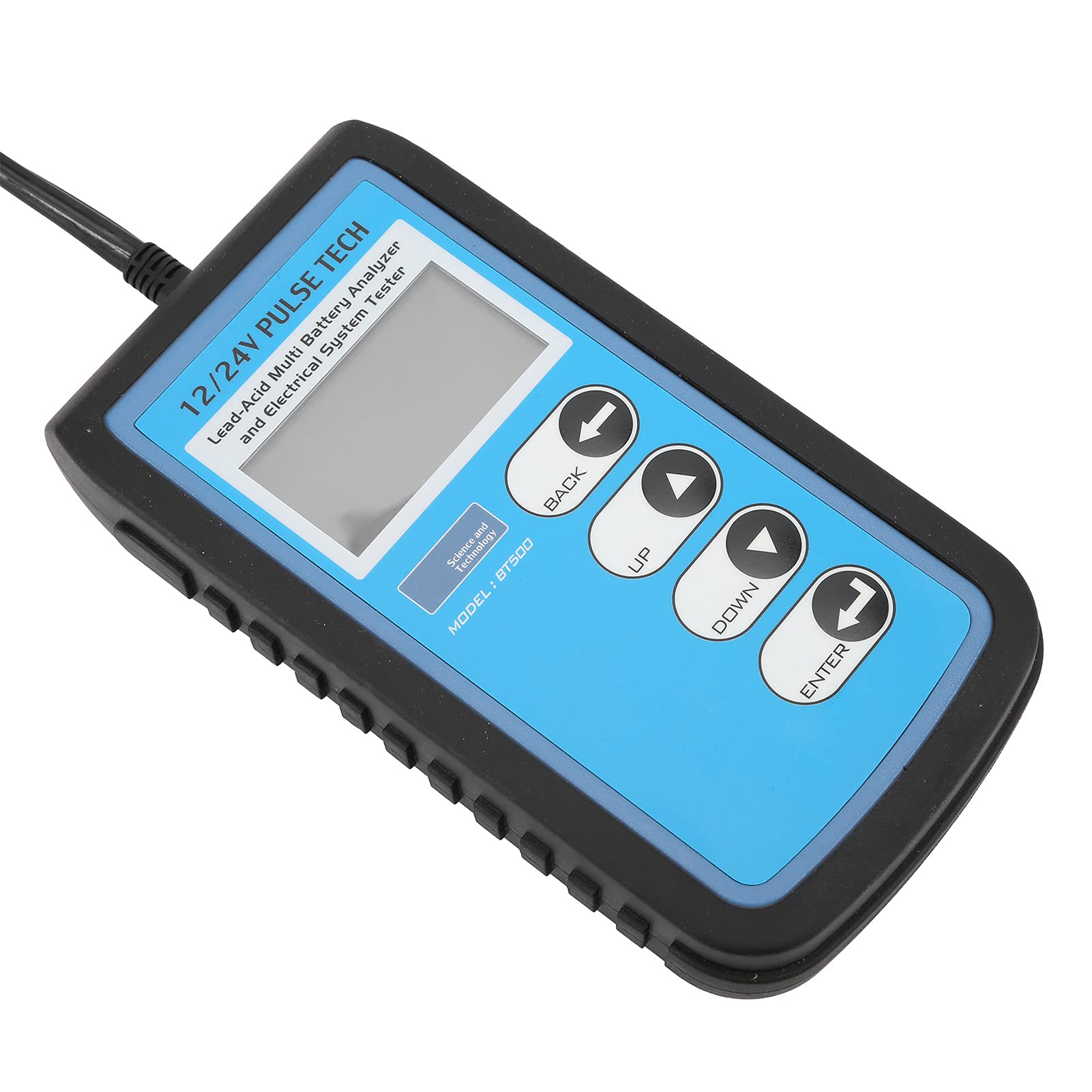 BT500 Batterietester, 12V/24V Autobatterieprüfer mit LCD-LED-Display mit Hintergrundbeleuchtung, Autobatterieanalysator für CCA DIN IEC EN JIS Standard, Messwerkzeug für Kurbel-