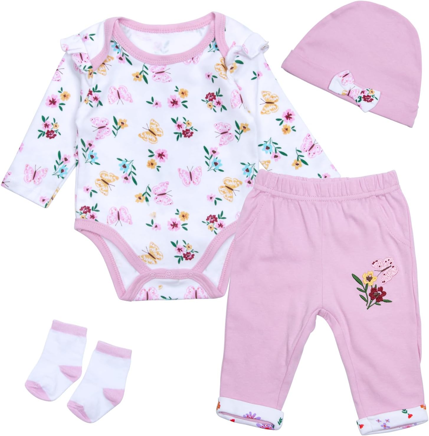Reborn Baby Dolls Clothes Accessories 22 inch Girl Outfit 4 pcs for 17-22 Inch Reborn Dolls