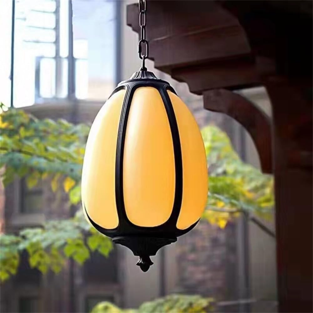 KXEcoLife Contemporary LED Outdoor Pendent Lamp Waterproof Art Villa Garden Courtyard Gate Corridor Balcony Chandelier (A D28CM)