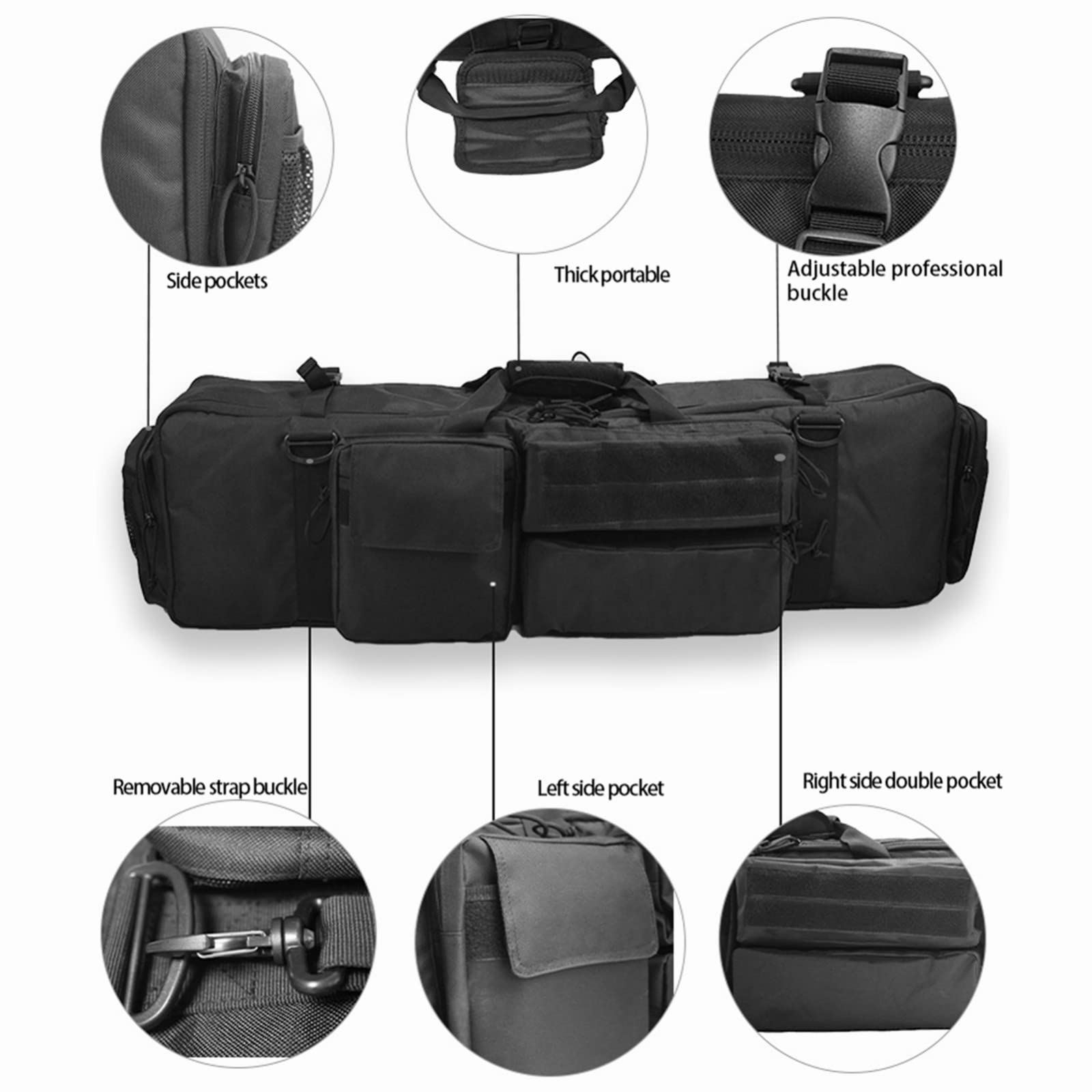 Borsa a Doppio Fucile,Fucile Custodia per Trasporto, Custodia Porta Fucili Fodero, Custodie per Carabine, Borsa Tattica per Pistola Lunga per Riporre Carabine Fucili,100cm/39inch
