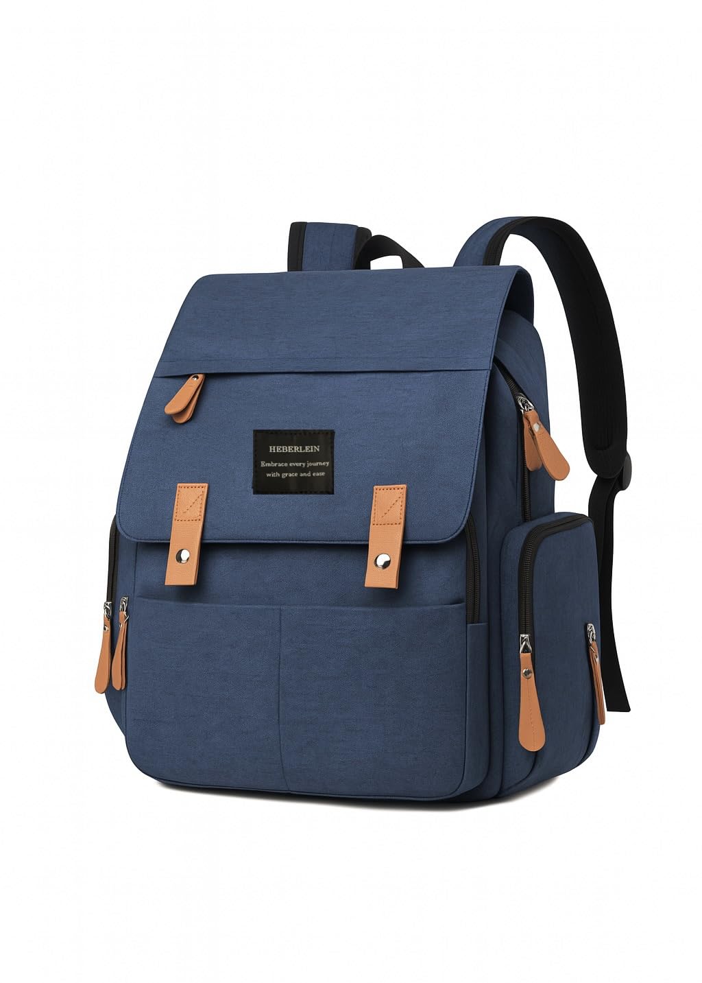 Heberlein Prestige Baby Wickelrucksack - große Wickeltasche für Mama & Papa, wasserabweisend mit vielen Fächern & isolierten Taschen, inkl. Wickelauflage & Kinderwagenbefestigung - ideal für unterwegs