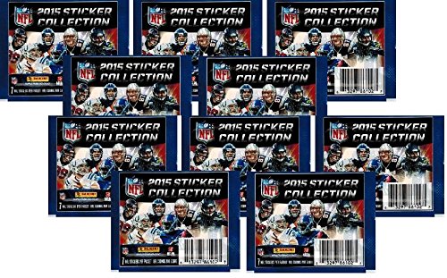 10 (Ten) Packs of 2015 NFL Sticker Collection Football Cards - 10 Sticker Packets (70 NFL Stickers)