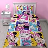 Material: 100 % microfibra. Disney Juego de edredón Simple de Minnie Mouse con diseño de impresión repetido