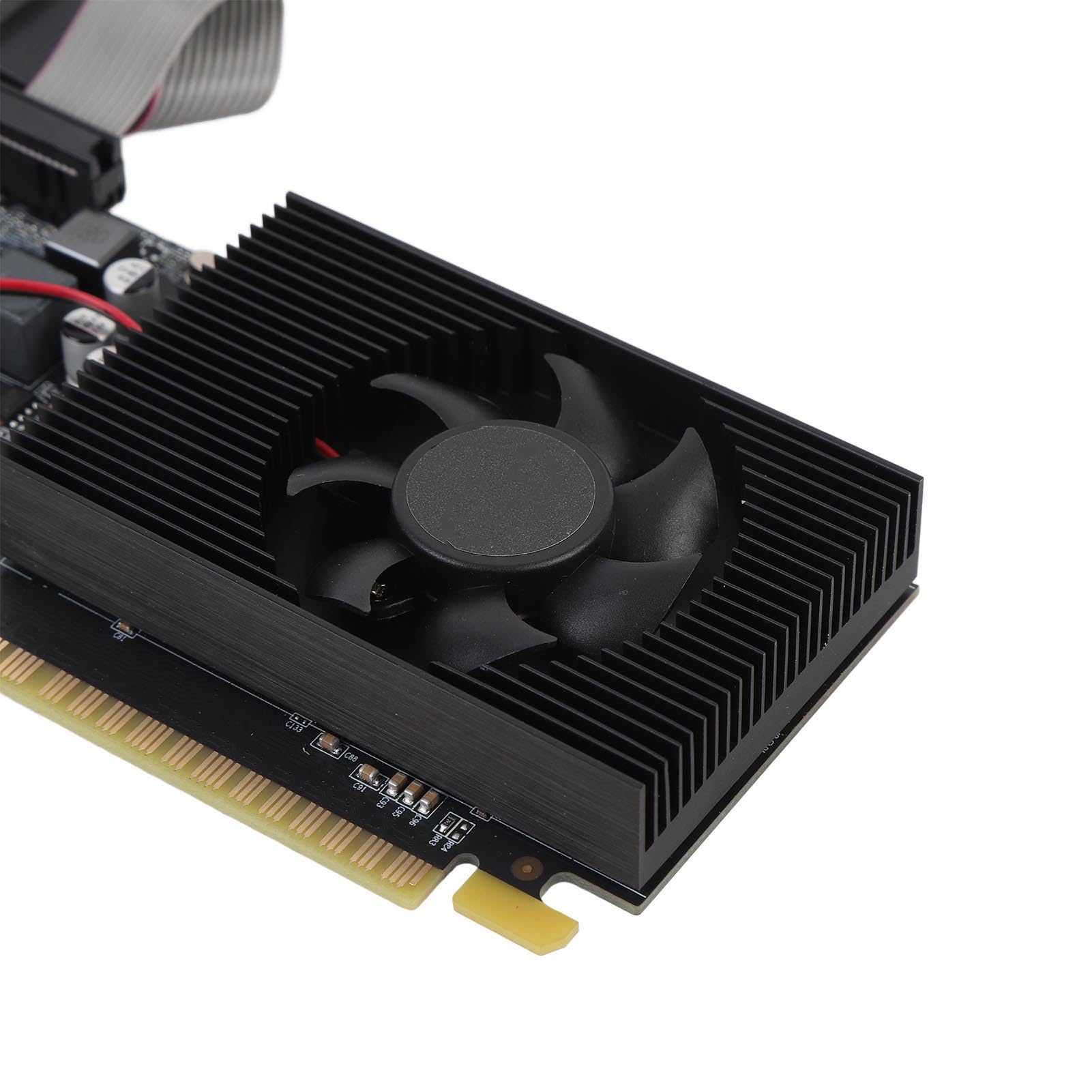 Tosuny Karta Graficzna do Komputera PC 2 GB DDR3 PCI Express 3.0 X16 Gamingowa Karta Graficzna, 128-bitowa Obsługa Dwóch Wyświetlaczy Interfejs Multimedialny VGA DVI HD, z Cichym