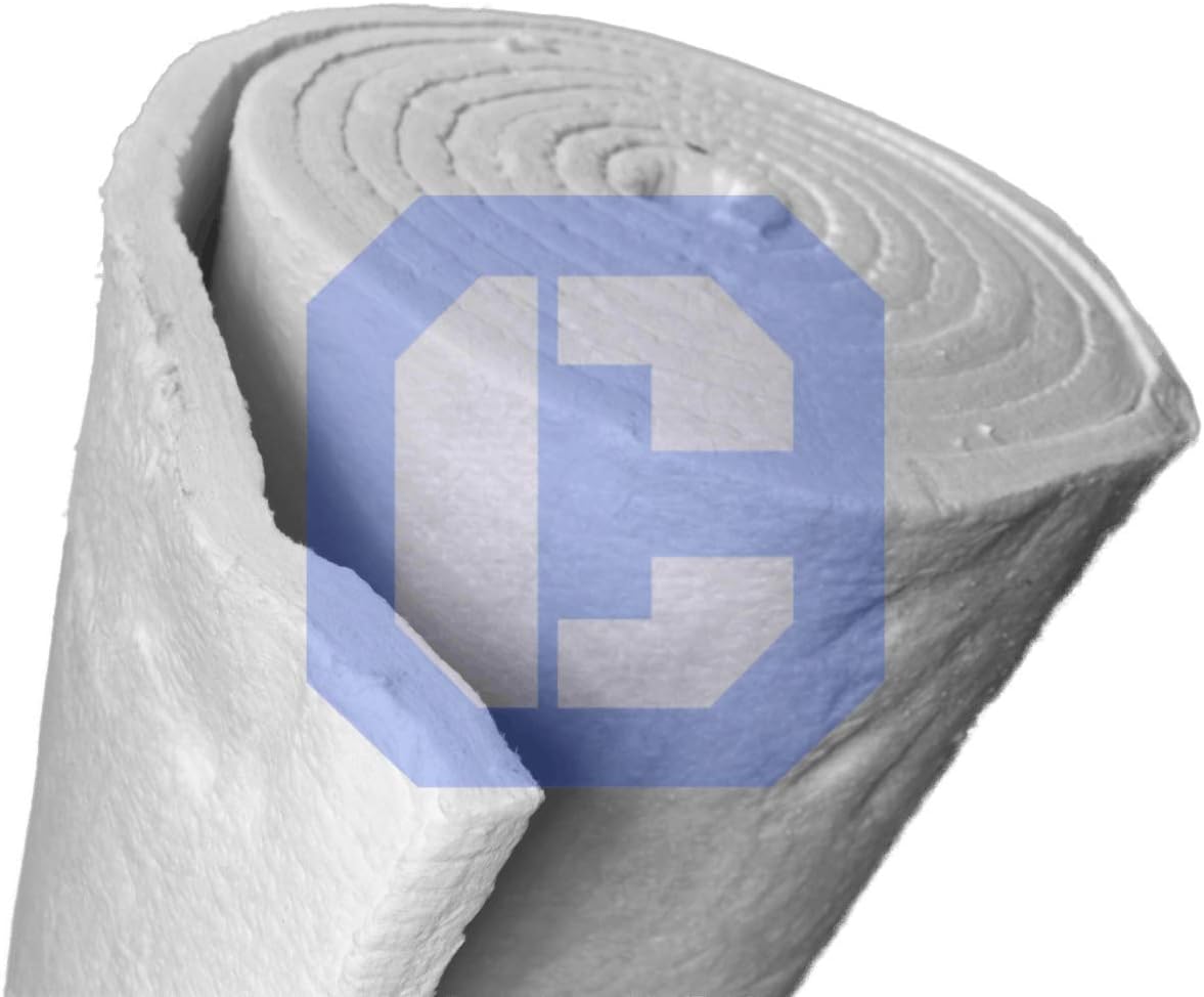 ceramafiber Ceramic Fiber Blanket by cerar - Insulation 8#, 2300F,1" x 48" x 25 FEET for Wood Stoves, Pizza Ovens, Kilns, Forges & More - 8# Pound 2300 Degrees