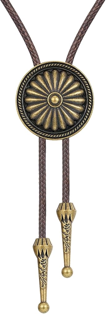 Bolo Tie for Men Western Cowboy Bolo Ties Turquoise Longhorn Horse Elk Leather Necktie Western Cowboy Accessories