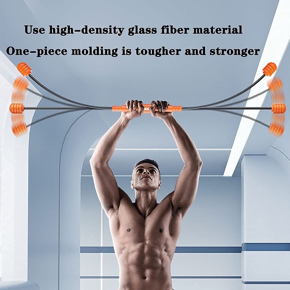 Swing Stick Fitness Asta elastica speciale per il fitness Barra elastica fitness, 4 livelli di gravità, regolazione libera, barra elastica fitness multifunzionale per l'allenamento(Color:Orange)