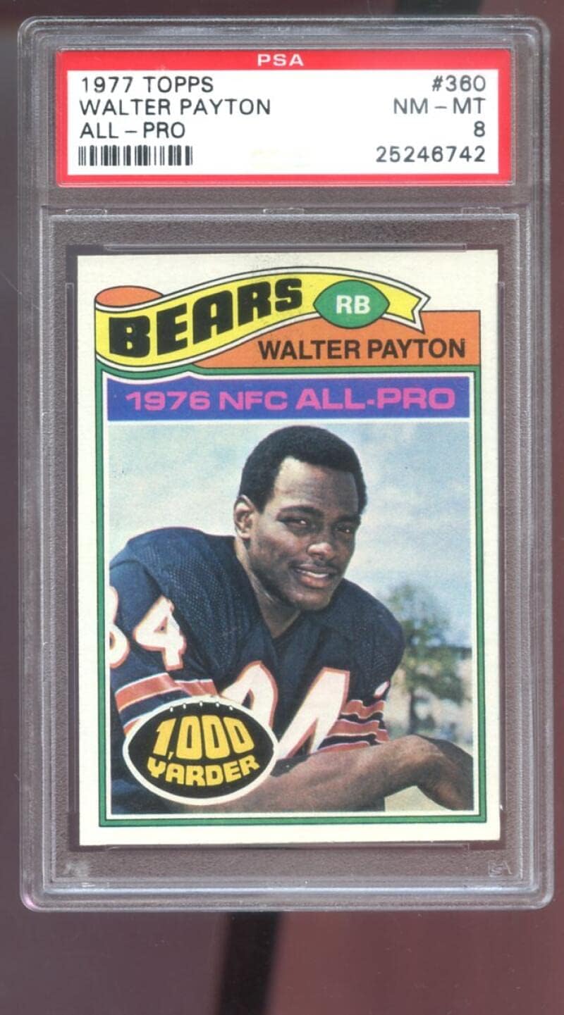 1977 Topps #360 Walter Payton PSA 8 Graded Football Card NFL 1000 Yarder Chicago Bears