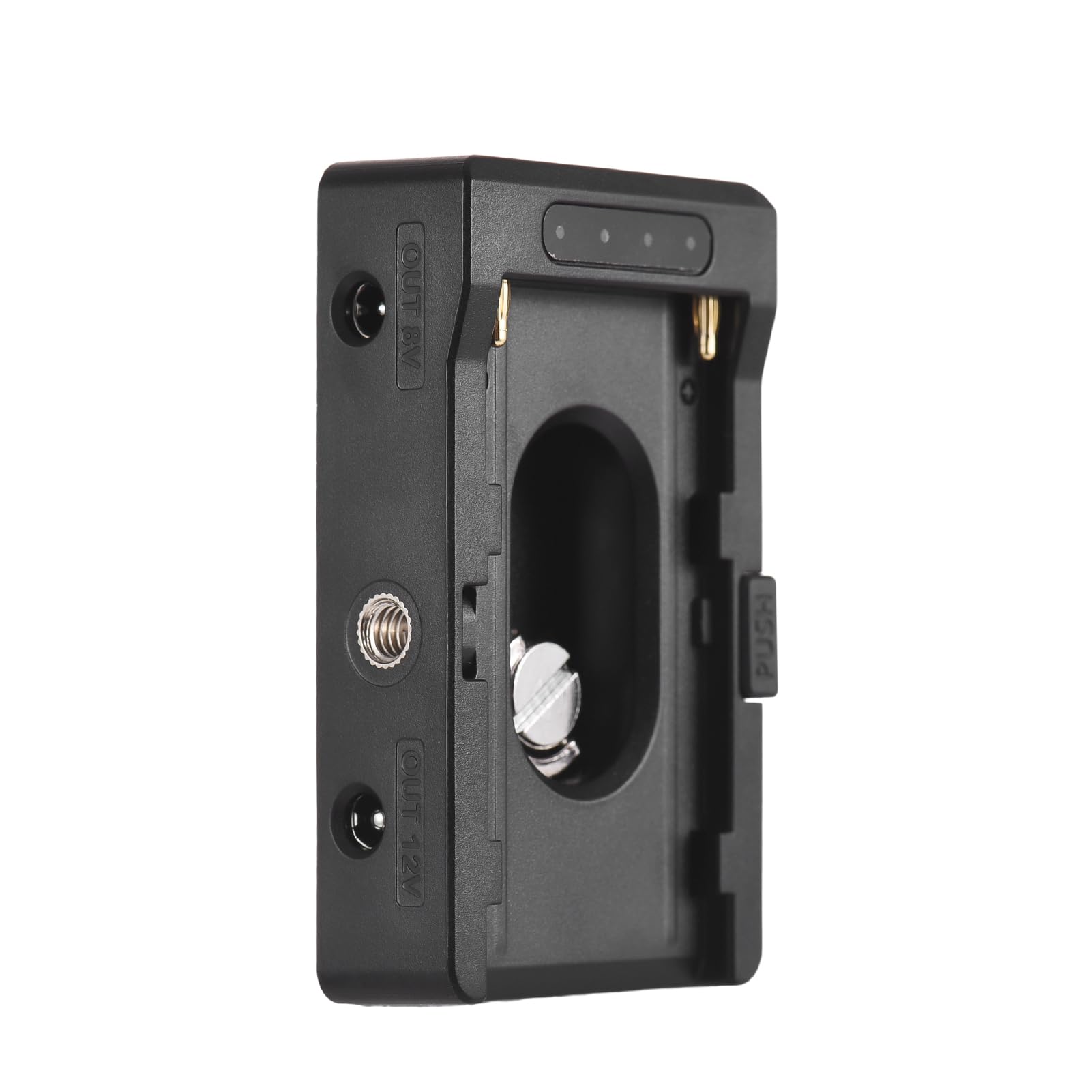 Eacam NP-F Battery Charger Adapter Plate with DC12V/DC8V/ 30W PD Output & Cold Shoe for NP-F550/F750/F970 Batteries & BMPCC 4K/6K Cameras