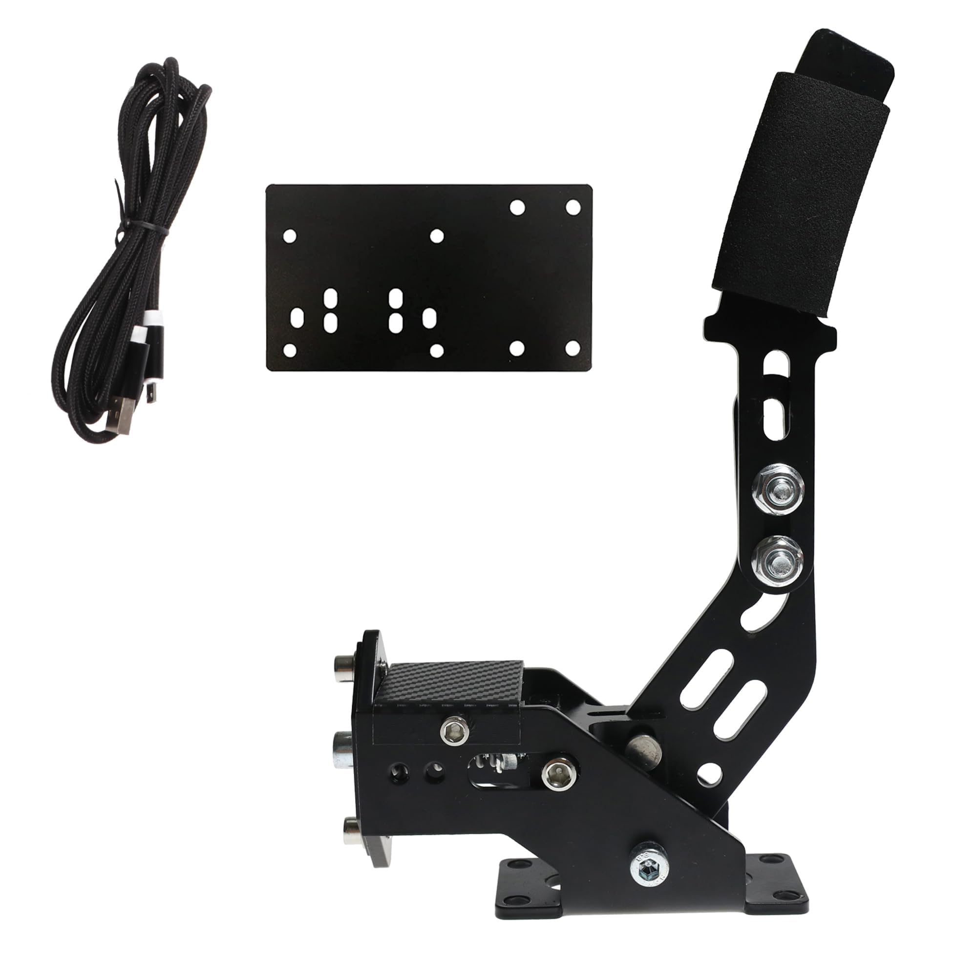 Dardoo 16Bit PC USB Handbrake with Clamp，Sim Racing Games Handbrake Multi-hole Adapter Plate Hall Sensor for Euro Truck Simulator/Assetto Corsa/DIRT.etc Only PC Windows System
