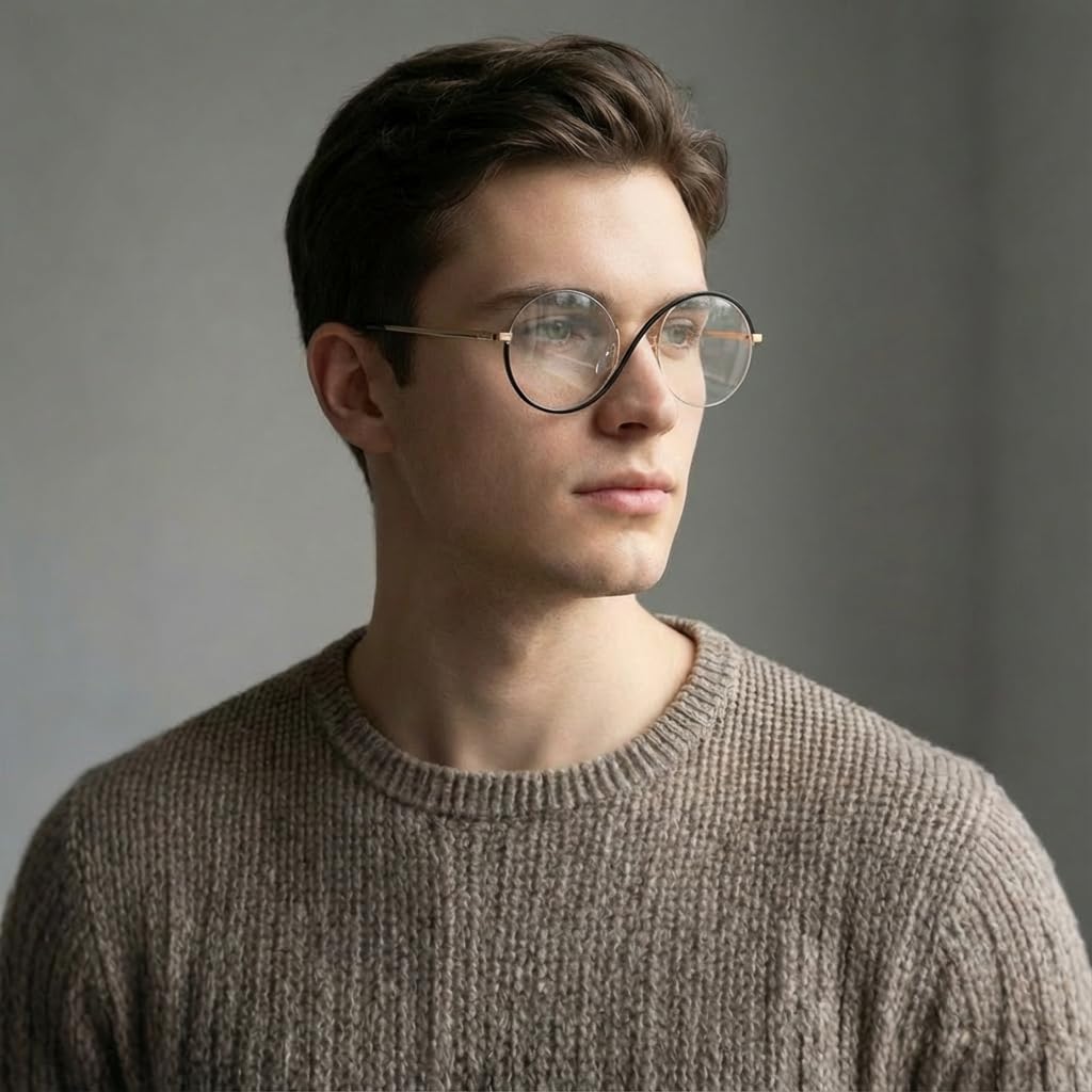 Round Reading Glasses for Women Men with Spring Hinge Multicolor Metal Frame Blue Light Blocking Womens Readers