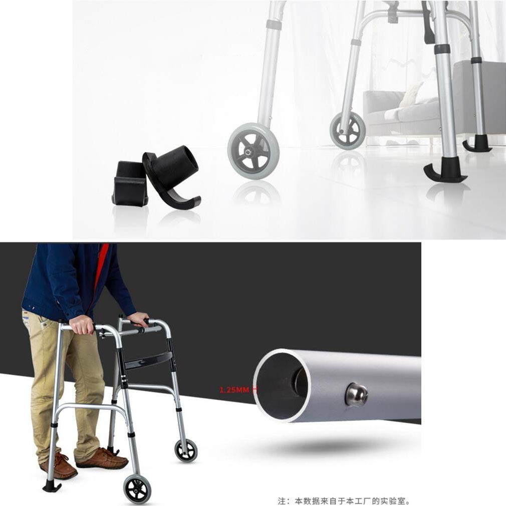 Cesta para Andador para Personas Mayores, Carrito Plegable para Andador con 2 Ruedas y Bolsa de Transporte, Estructura para Caminar | Ayuda para la Movilidad | Andadores con Ruedas