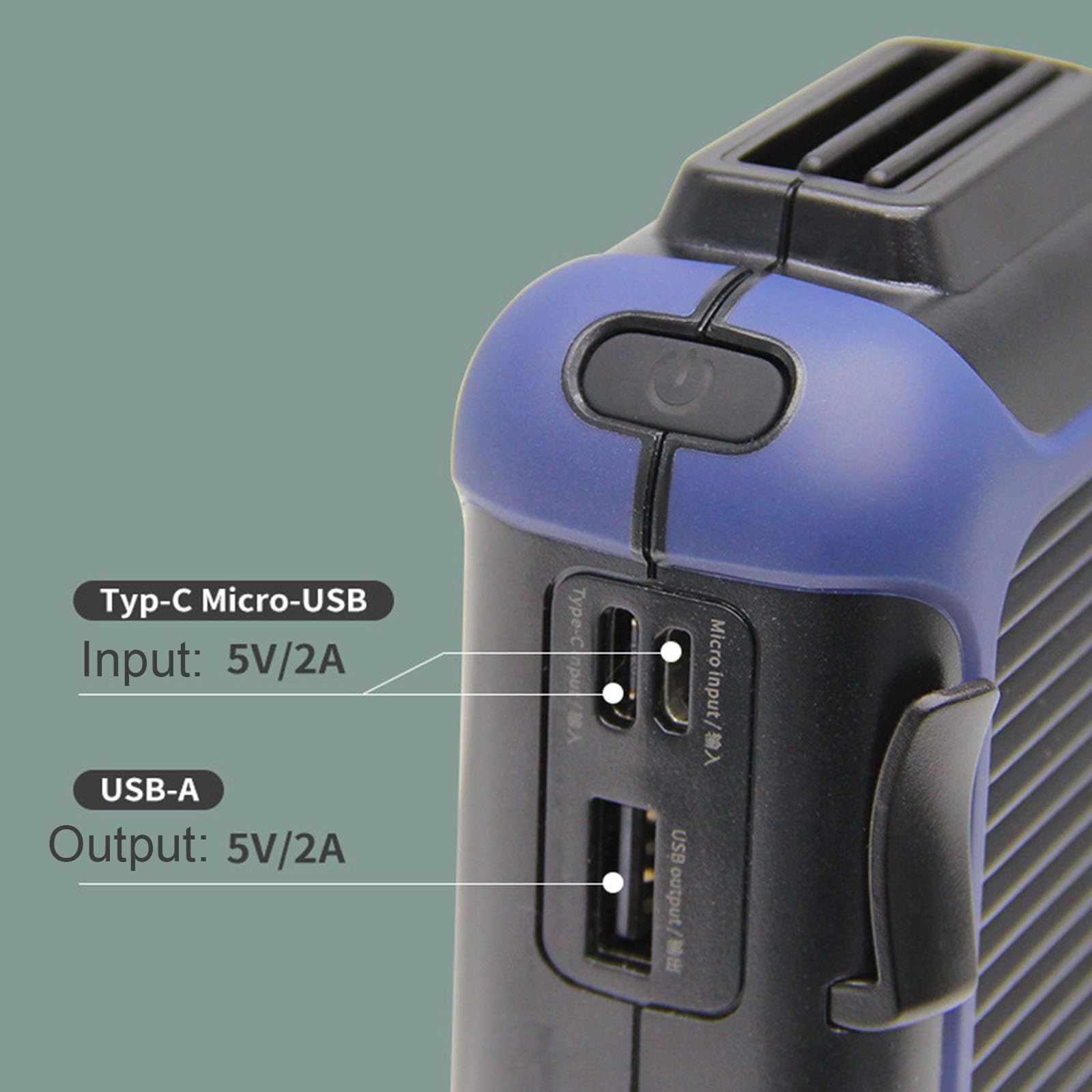 Ventola Portatile Da 10000 MAh Ricaricabile Con Clip In Vita Con