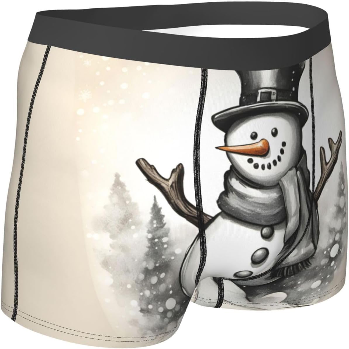 christmas snowman 1 print Men's boxers, men's stretch leggings shorts Soft breathable boxer underwear