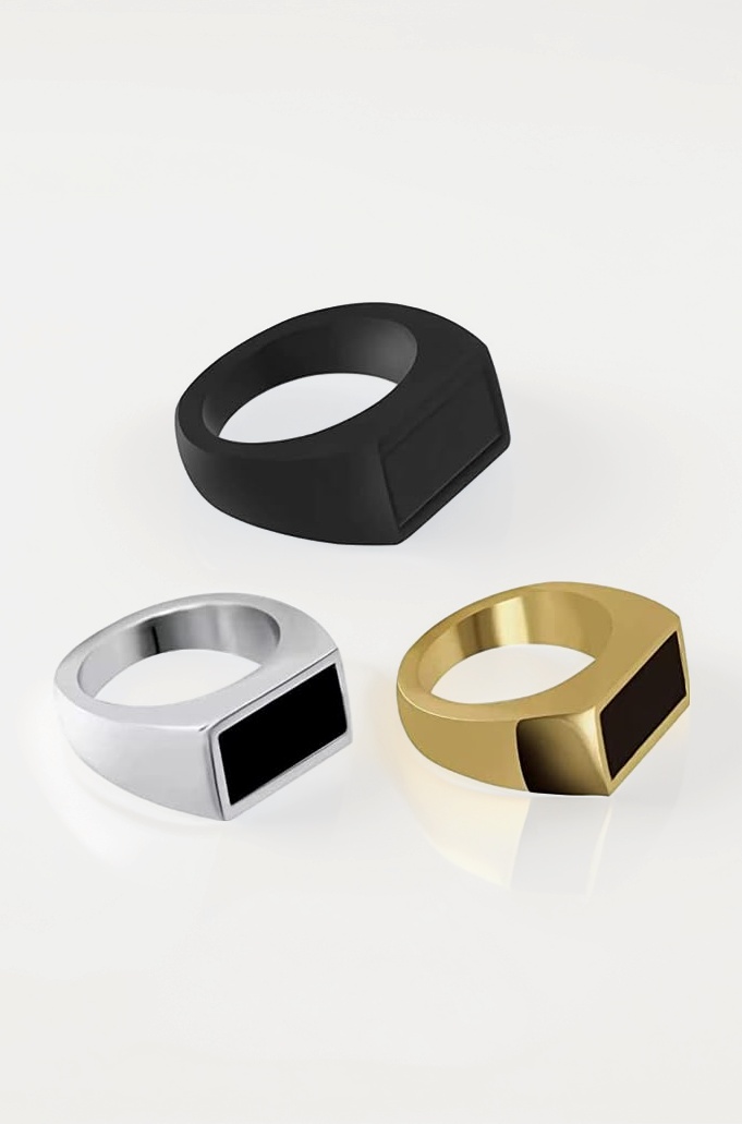 3Pcs Combo Stainless Steel Band Rings for Men and Boys | Birthday and for Husband