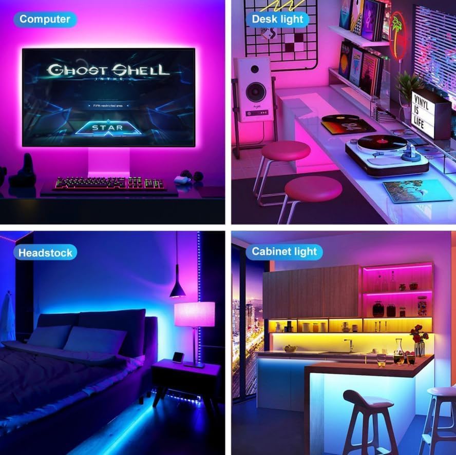 Miniatura 4 de Luces LED para TV, luz LED de 16.4 pies para televisores de 45 a 75 pulgadas, luces RGB retroiluminadas detrás de sincronización de música,