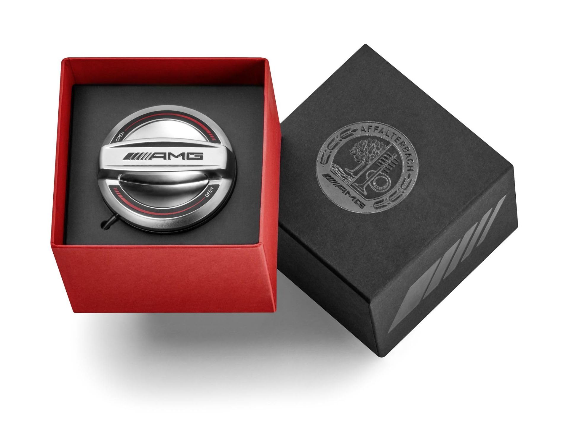 Tapa de tanque original Mercedes-Benz AMG con superficie Chromshadow mate para todos los modelos híbridos