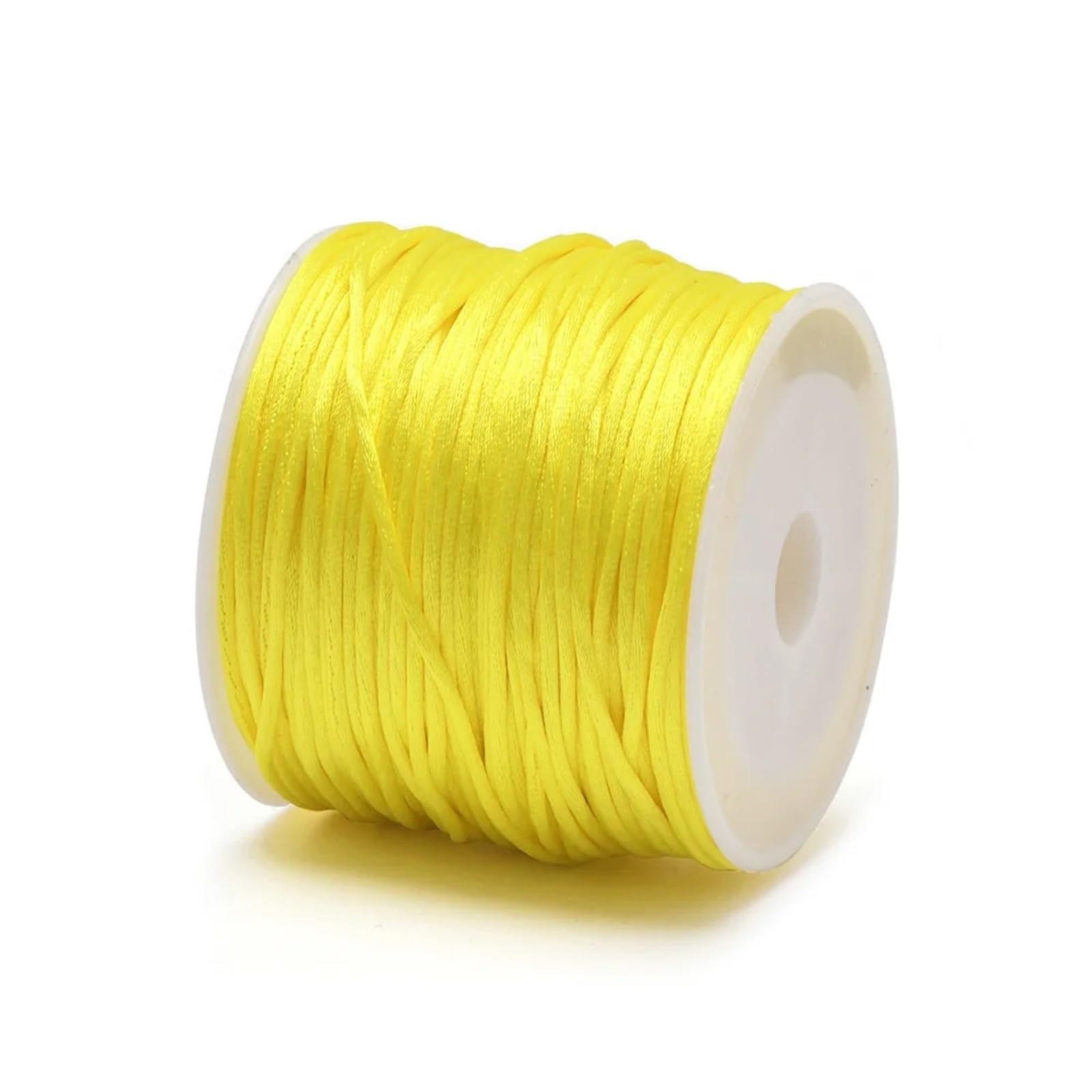 Elastic String for Bracelets 20Roll for 1.5mm Crafts Satin Rattail Cord from Nylon for Chinese Knot, Macramé, Trim, Jewelry Making 24 Yards(Yellow)