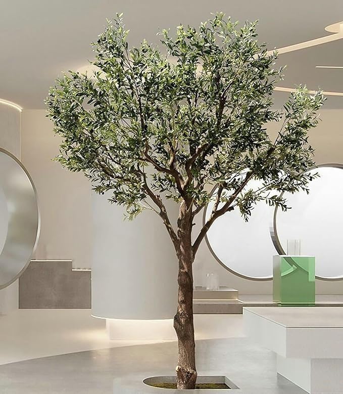 Árbol de imitación de árboles Artificiales Grandes, decoración Artificial para Interiores y Exteriores, Planta de Seda de imitación con Tronco de Madera Natural y Frutas realistas forjadas p
