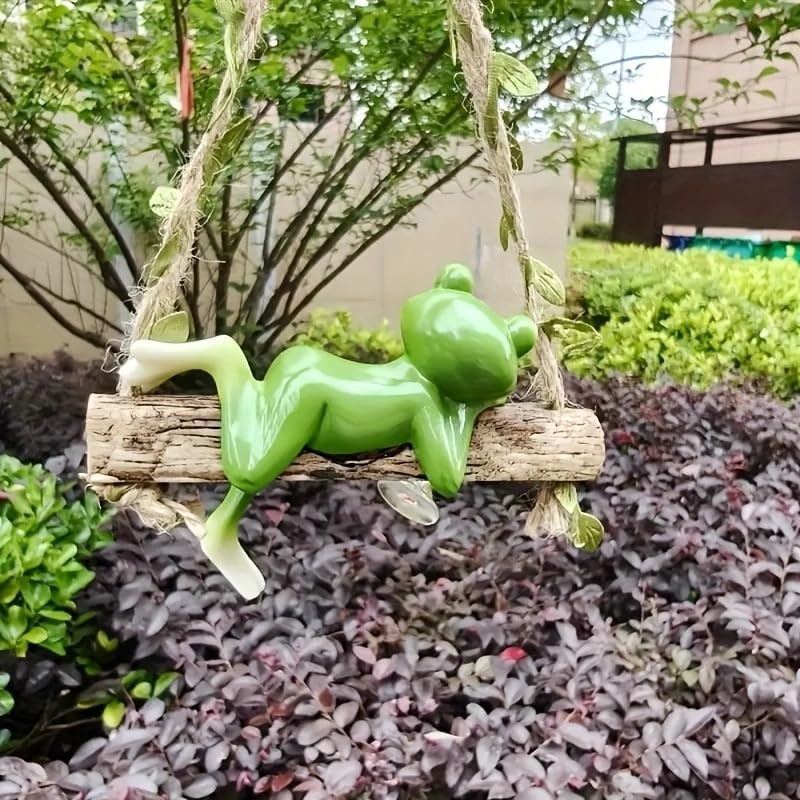 Garden Swing Frog, Suitable for Decorating Balconies, Gardens, and Flower pots. Seasonal Decorations and Unique Designs Make it Perfect - Image 3
