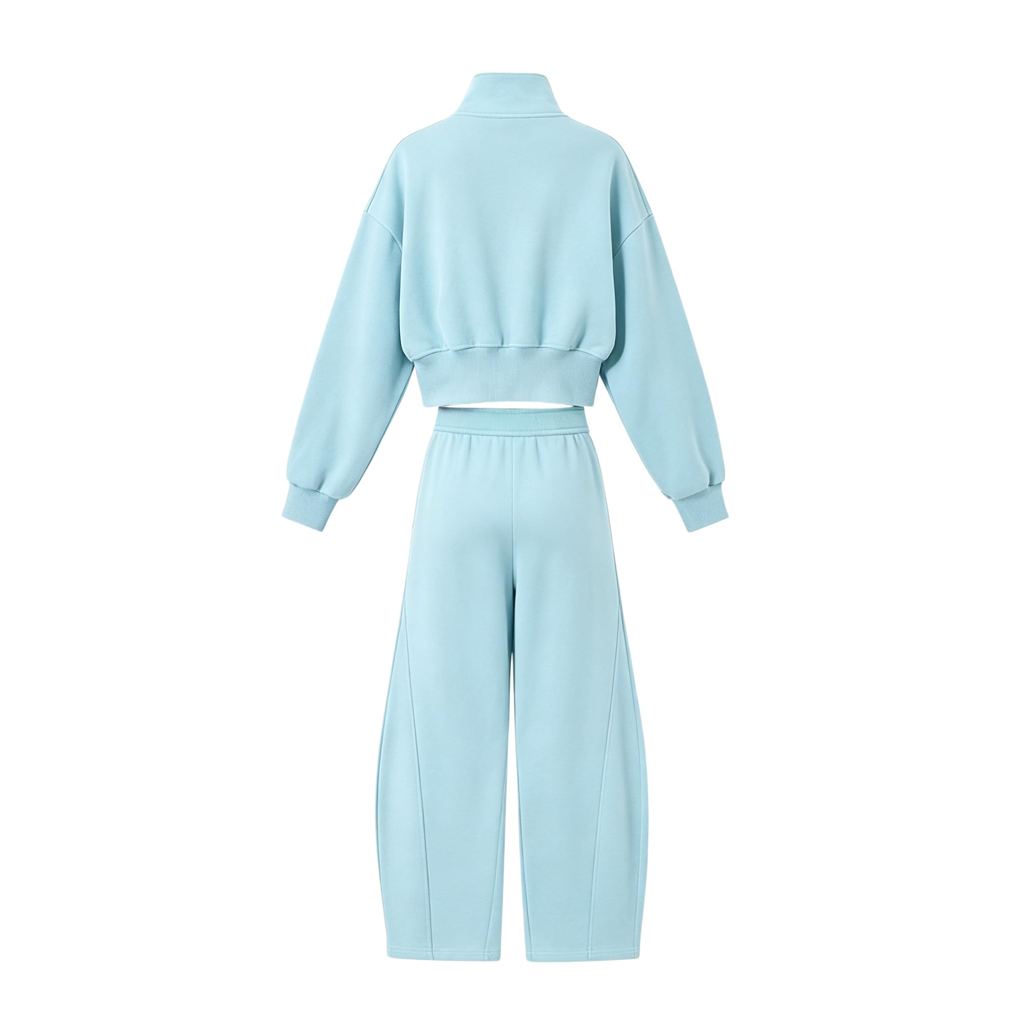 Conjunto de 2 piezas de chándal con cremallera y cuello alto para