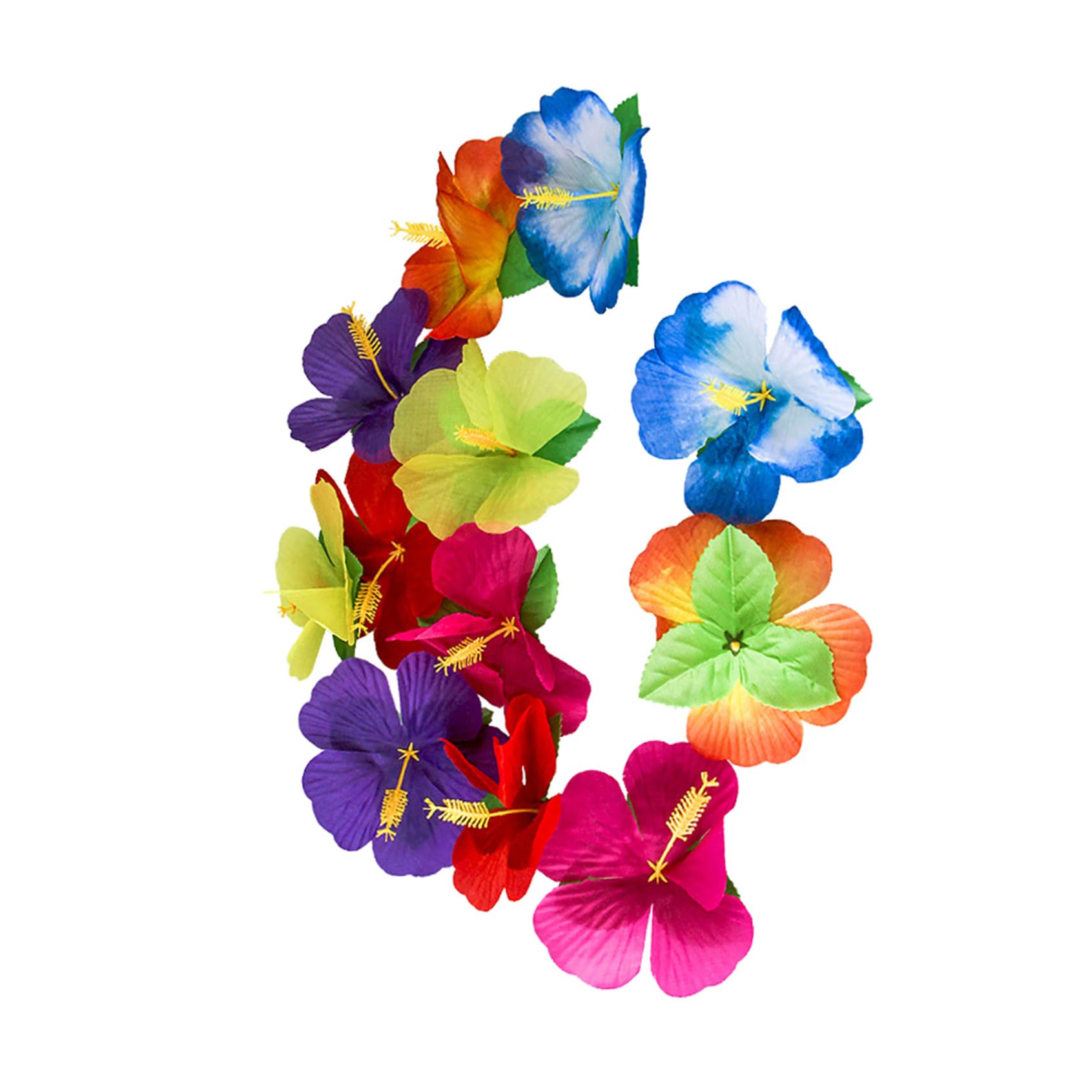 Hawaii Kunstblumen und Verschiedene Anlässe für Zuhause Zufällige Farbe 72 Stück aus Stoff Tropische Blumendekoration und Fotorequisiten Kunstblumendekoration für Sommerfest