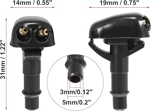 Miniatura 3 de X AUTOHAUX 4 boquillas de limpiaparabrisas delantero para Mitsubishi Lancer 1995-2005 para Mitsubishi Montero 1990-2005 Reemplaza 8265A083