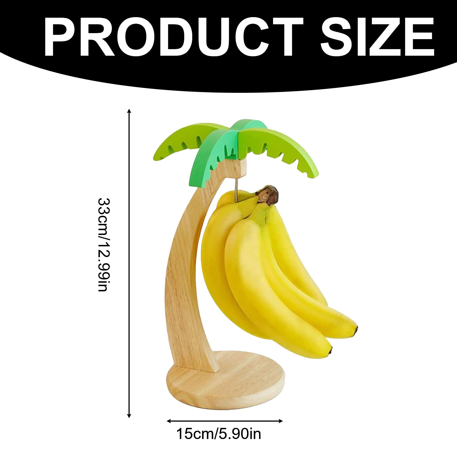 Porta banana rimovibile in legno con supporto – Supporto per banane per cucina, divertente supporto per frutta per mantenere le banane fresche