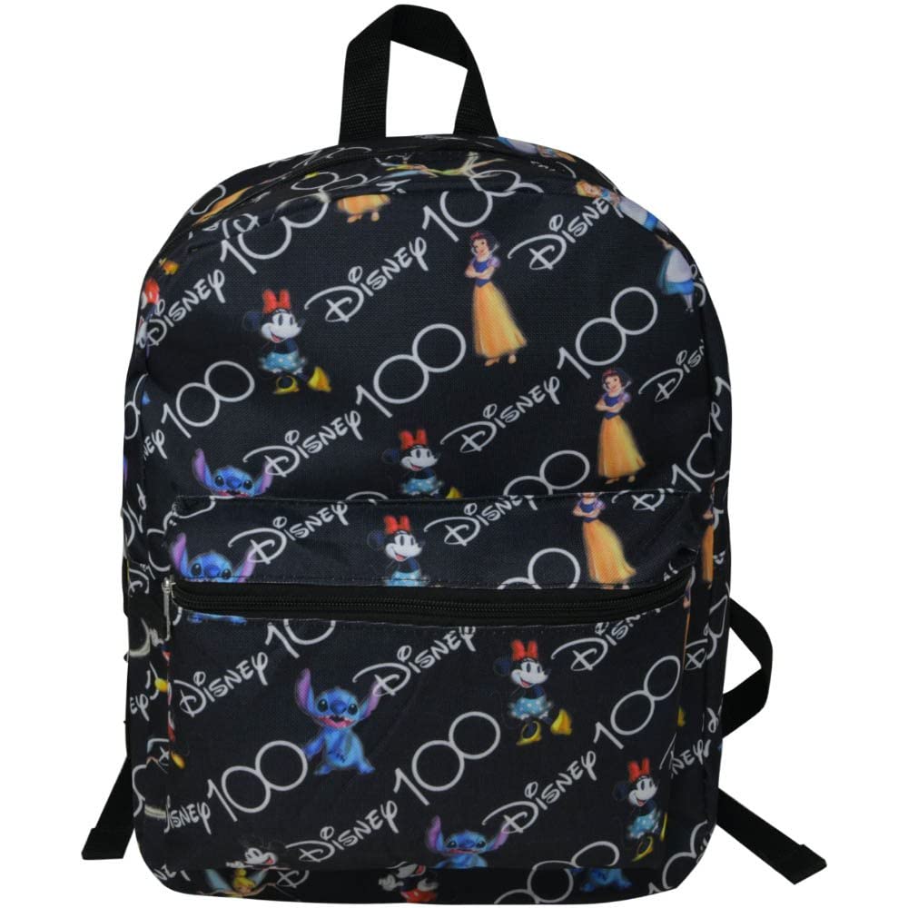 Fast ForwardDisney Friends 100th Anniversary 16" Backpack with 1 Front Pocket All Over Print