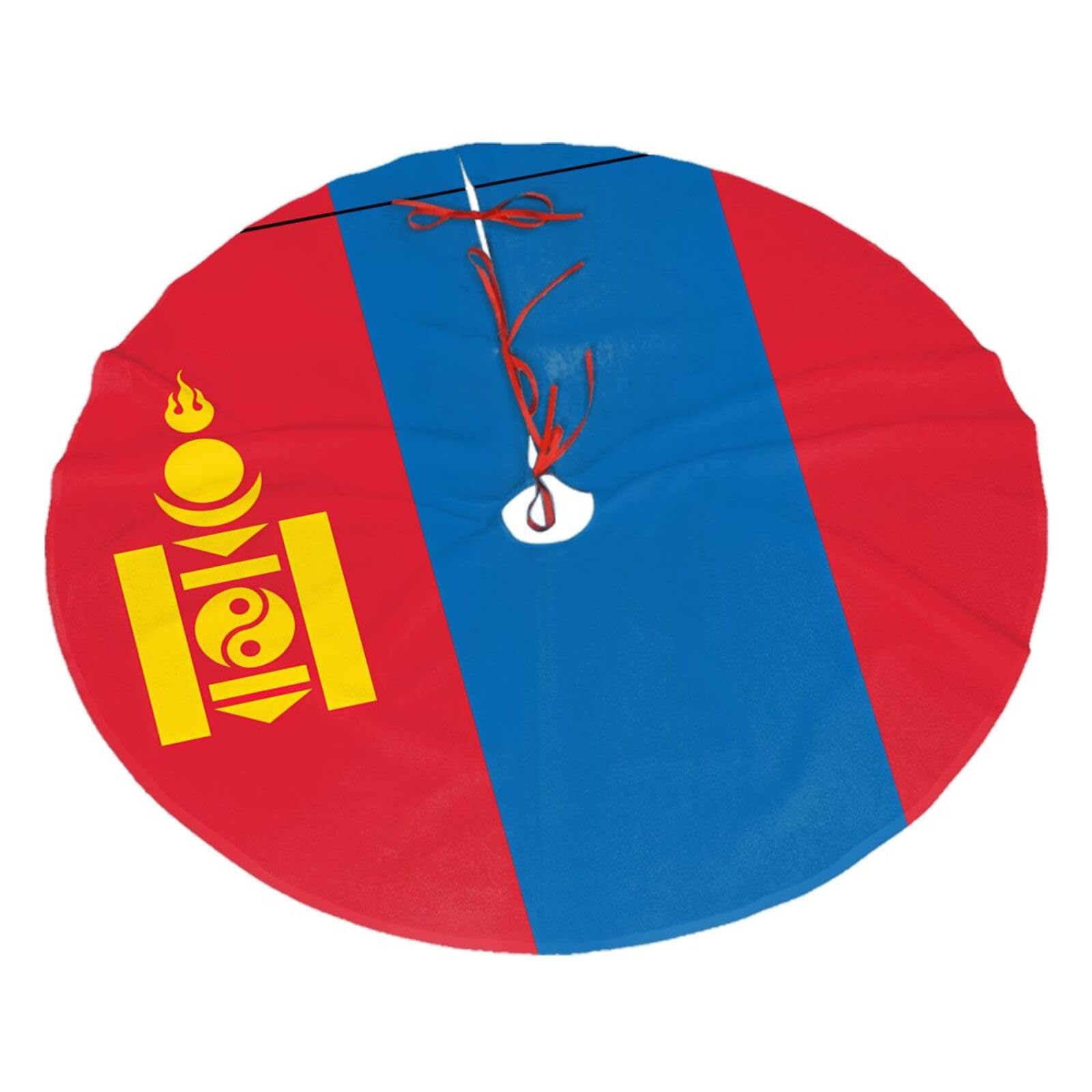 Mongolian flag36 Christmas Tree Skirt Christmas Plush Tree Skirt Indoor and Outdoor Decoration
