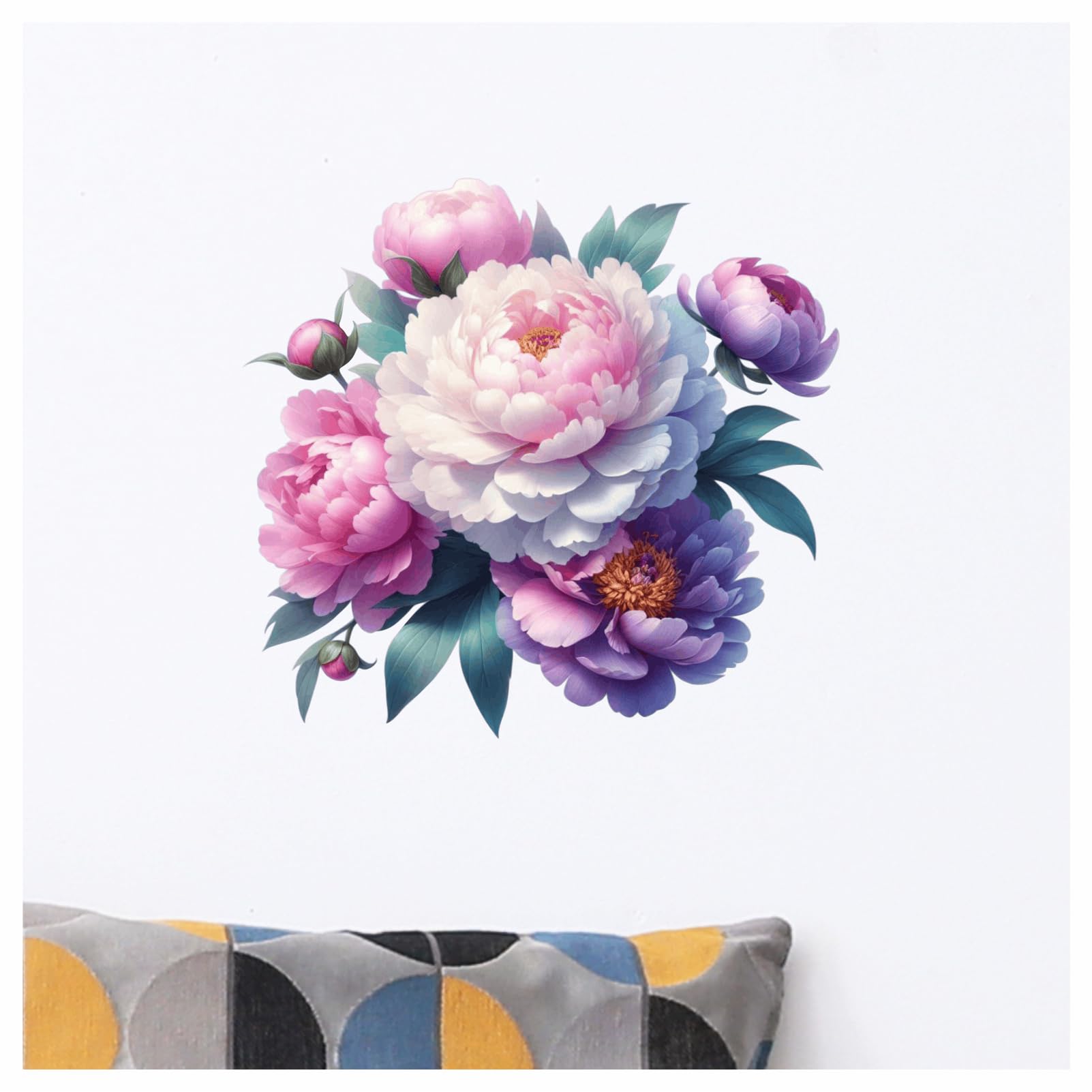 x4 Lilac Peony Flower Vinyl Stickers, Vibrant Blackout Waterproof Decals - Image 4