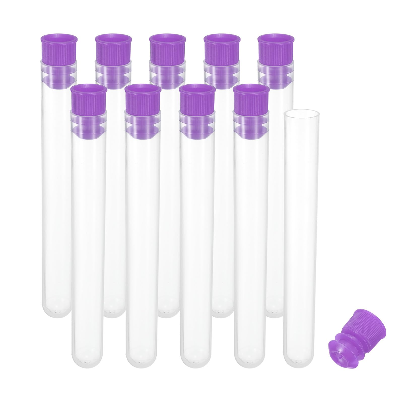 PATIKIL 4" Length Plastic Sewing Needle Storage Holder, 10 Pcs Portable Matte Embroidery Needle Pin Toothpick Storage Tubes Case for Craft Knitting, Purple