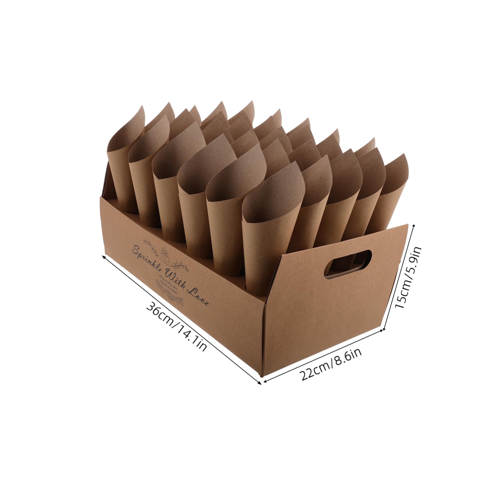 LALAFINA Paper Cone Cups Wedding Confetti Paper Cones Box Confetti Cone Holder Tray Party Decorative Set