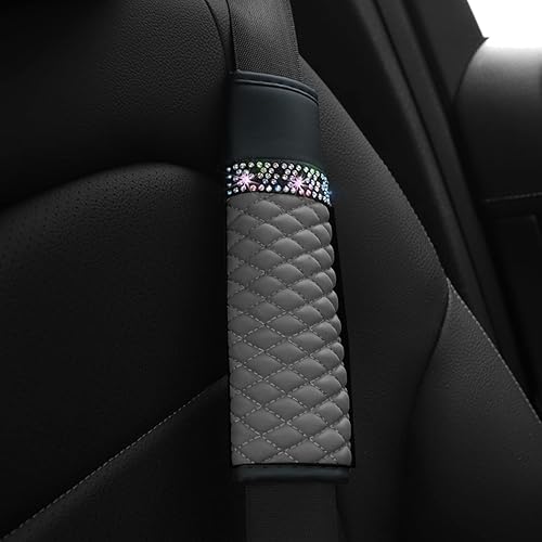 Miniatura 6 de AICEL 2 fundas para cinturón de seguridad para automóvil, correa de hombro con diamantes de imitación brillantes para una conducción más cómoda,