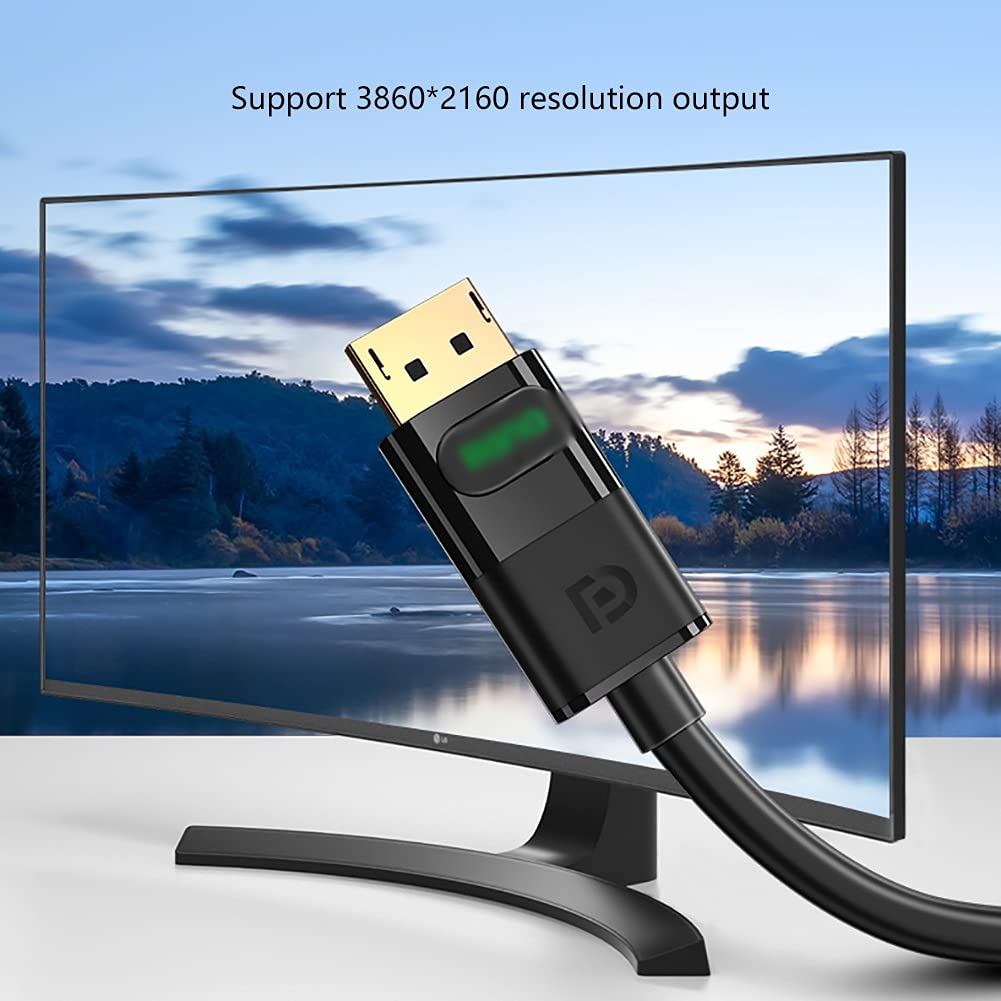 ASFD Monitor Cable DisplayPort 1.2 Cable with 2K@144Hz, 4K@60Hz Video Resolution VESA Certified DP to DP Cable with Gold Plated Cable (Length : 3m)