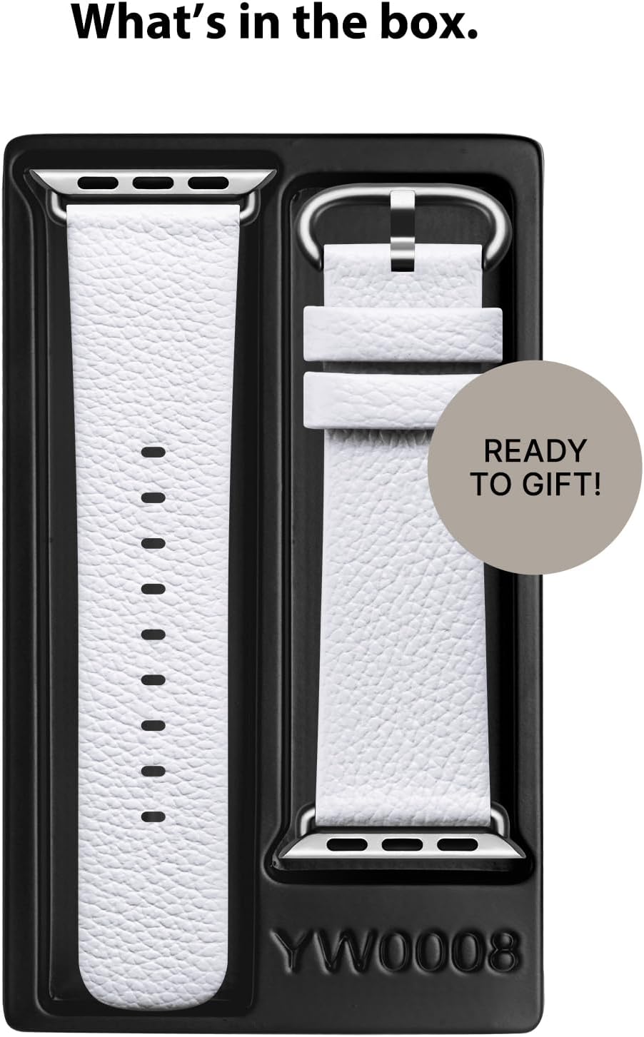 Fullmosa Leather Bands Compatible with Apple Watch Band 49mm 46mm 45mm 44mm 42mm for Men Women, Top Grain Genuine Leather Strap for iWatch Series 11/10/9/8/7/6/5/4/3/2/1,Ultra3/2/1,SE3/2/1, White/Silver - Image 9