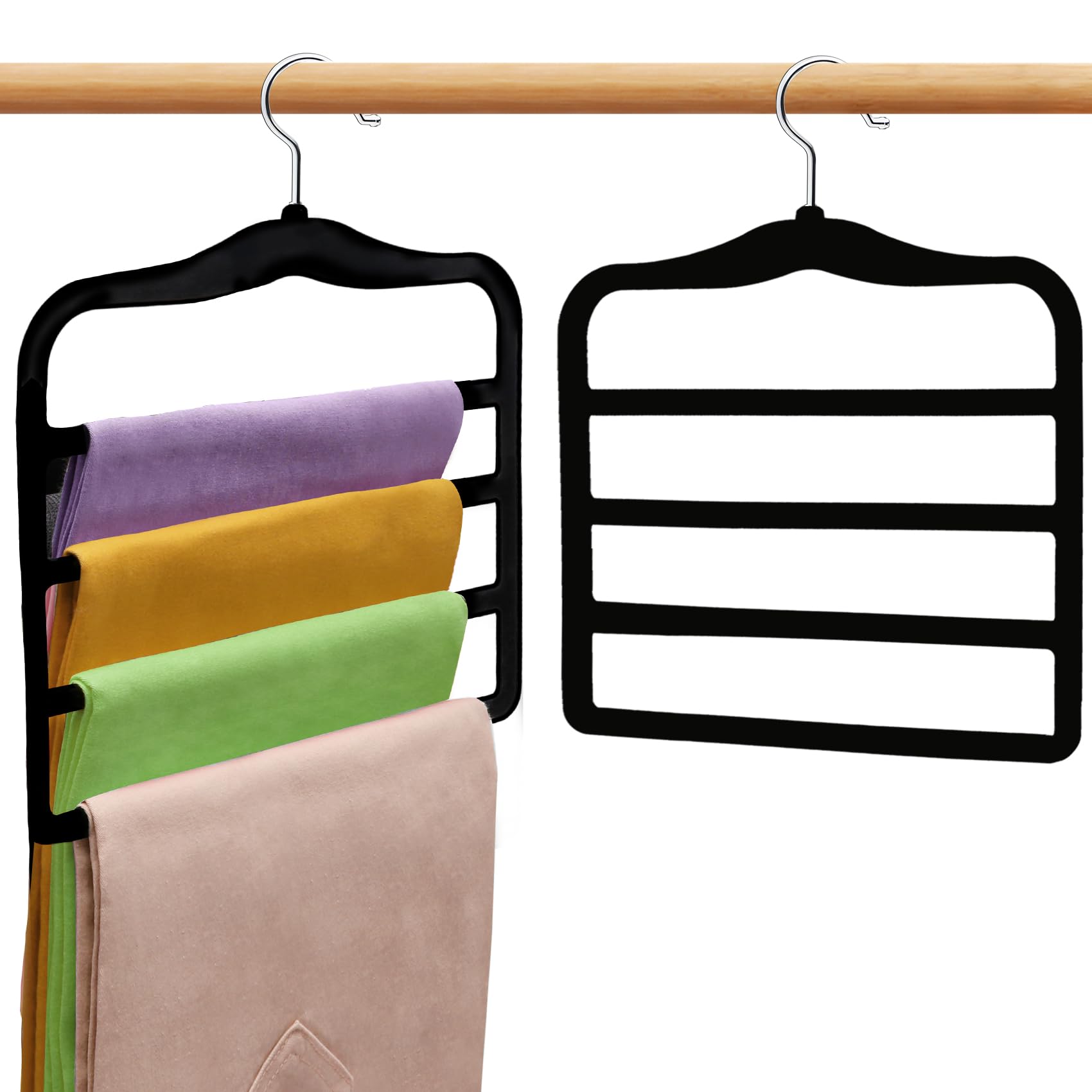 Schrank-Organizer und Aufbewahrung, 2 Stück, Hosenbügel, platzsparendes Schrank-Organizer-System, Al-Legierung, Schrank-Organisation und Aufbewahrung, für Jeans, Hosen, Schals, Kleiderbügel für