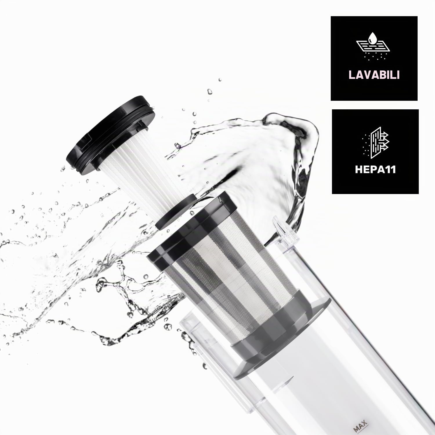 Taurus - Scopa elettrica verticale 600W | 18000 Pa aspirazione | Multifunzione 3-in-1 con lancia e spazzola per tappezzerie | Filtro HEPA | Cavo 6 m | Sistema ciclonico | Nero