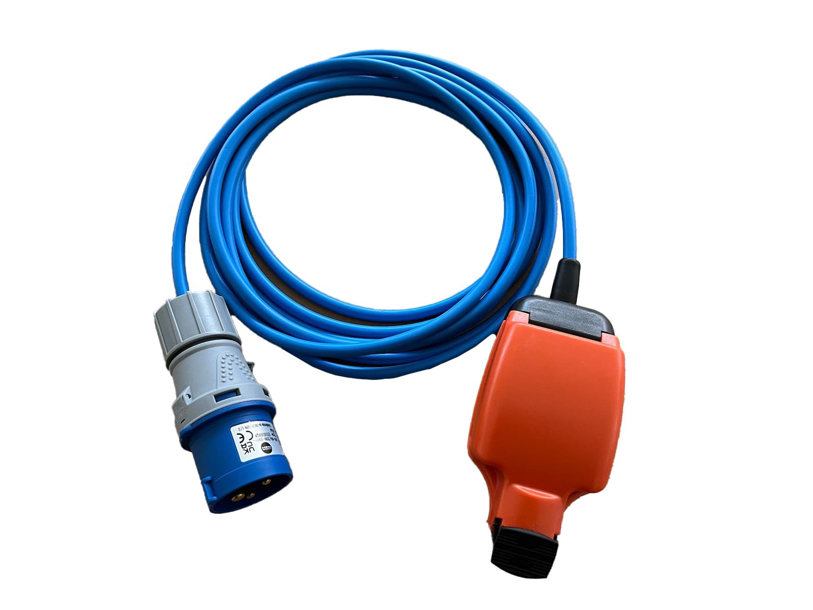 K M Electronics CARAVAN CAMPING TENT 16A PLUG 13A SOCKET HOOK UP ADAPTOR LEAD CABLE 0.5M (0.5M)