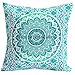 Stylo Culture Indian Throw Pillow Covers Verde Impreso Floral Accent Pillow Funda de Cojín Algodón Tradicional 40x40 cm Mandala Ombre Square Fundas de Cojín (1 Pieza)