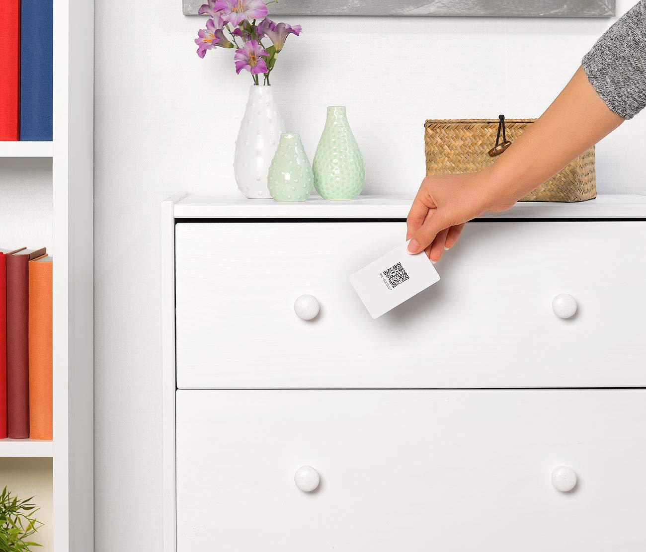 VisorTech Schubladenschloss: 2er-Set Schubladen- & Schranktüren-Schloss mit RFID-Schlüssel, BT, App (Elektronisches Briefkastenschloss, Schrank-Schloss, Safe)