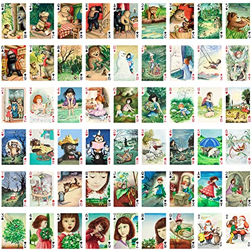 Baraja de naipes para niños estilo vintage 54 cartas miniatura 2