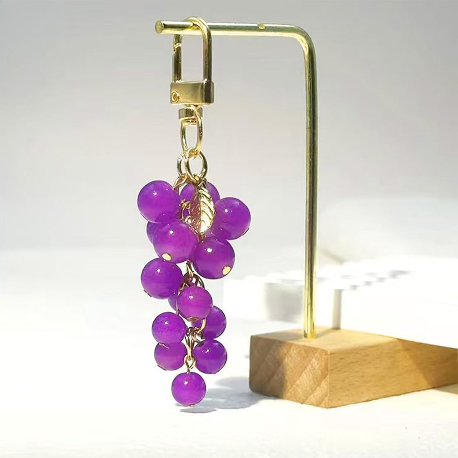 Grape Keychain Grape Bag Charms for Women Handbag Fruit Purse Charms Purple Dress Jewelry Gifts - Image 3