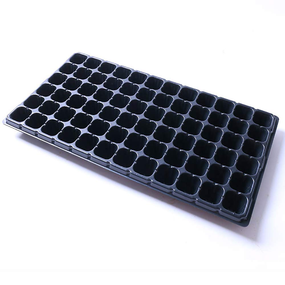 Omenluck 5 Pcs 72 Holes Black Plug Plant Seed Trays Plant Flower Nursery Tray Seedling Cells Starter Trays Planting Flower Pot Container
